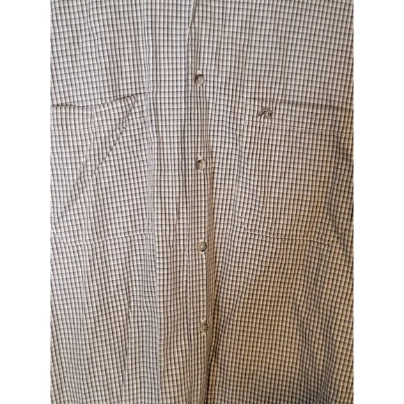 Pendleton Button Up Shirt Size Large Short Sleeve Tan Black Check - Picture 7 of 7